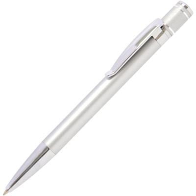 Branded Promotional TOP TWIST METAL BALL PEN in Silver Pen From Concept Incentives.