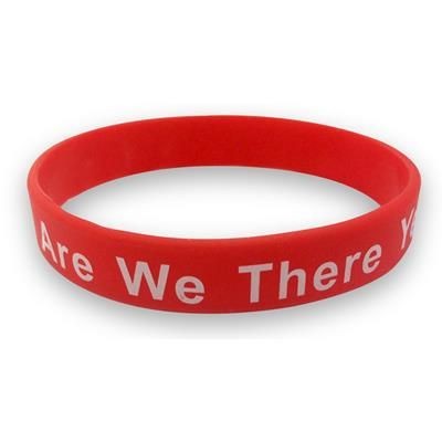 Branded Promotional SILICON WRIST BAND in Red Wrist Band From Concept Incentives.