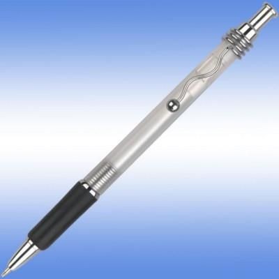 Branded Promotional VIPER FROST BALL PEN in Frosted White with Black Grip & Silver Trim Pen From Concept Incentives.