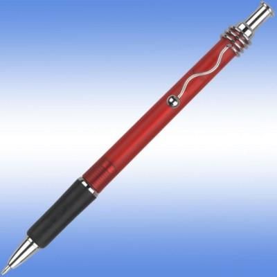Branded Promotional VIPER FROST BALL PEN in Frosted Red with Black Grip & Silver Trim Pen From Concept Incentives.