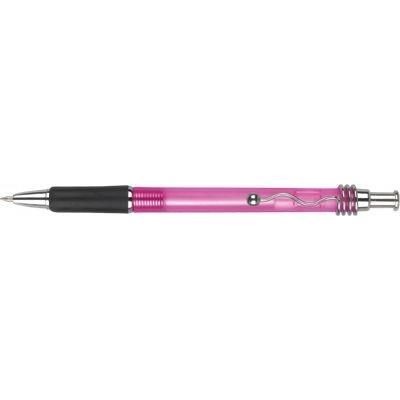Branded Promotional VIPER FROST BALL PEN in Frosted Pink with Silver Trim Pen From Concept Incentives.
