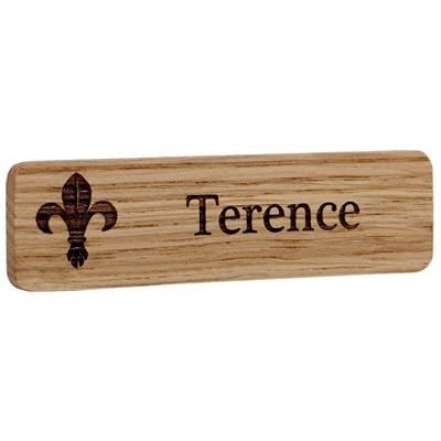 Branded Promotional REAL WOOD PERSONALISED NAME BADGE Badge From Concept Incentives.