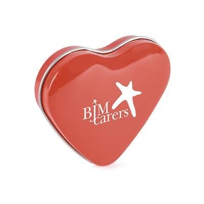 Branded Promotional HEART MINTS TIN in Red Mints From Concept Incentives.