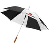 LISA 23 AUTO OPEN UMBRELLA with Wood Handle in Black Shiny-white Solid