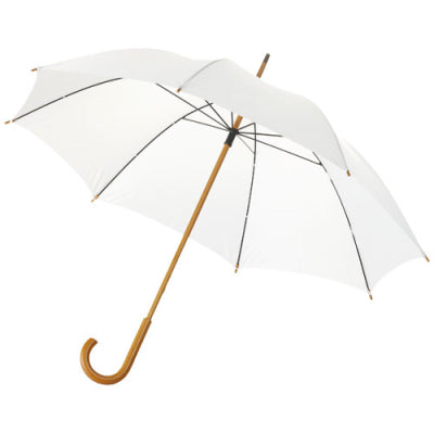 JOVA 23 UMBRELLA with Wood Shaft &amp; Handle in White Solid