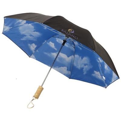 BLUE-SKIES 21 FOLDING AUTO OPEN UMBRELLA in Black Solid