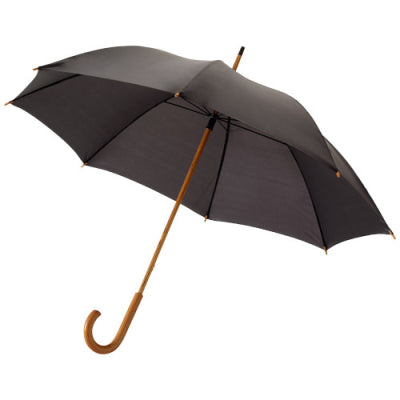 JOVA 23 UMBRELLA with Wood Shaft &amp; Handle in Black Solid