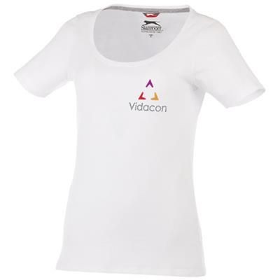 BOSEY SHORT SLEEVE LADIES SCOOP NECK T-SHIRT in White Solid