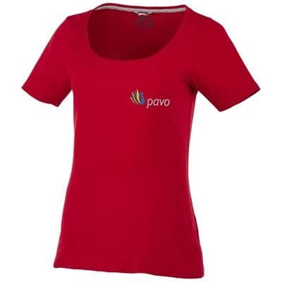 BOSEY SHORT SLEEVE LADIES SCOOP NECK T-SHIRT in Dark Red