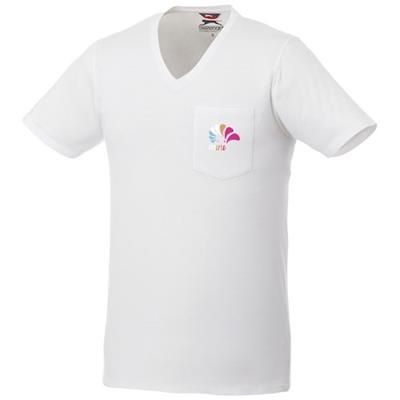 GULLY SHORT SLEEVE MENS POCKET T-SHIRT in White Solid