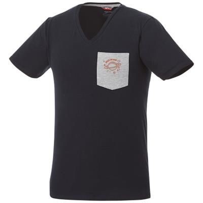 GULLY SHORT SLEEVE MENS POCKET T-SHIRT in Navy-sport Grey