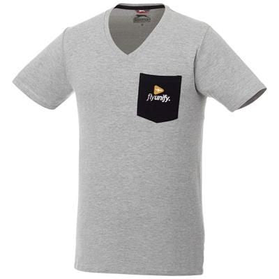 GULLY SHORT SLEEVE MENS POCKET T-SHIRT in Sports Grey-navy