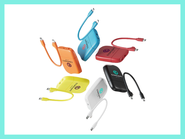 branded promotional technology such as power banks, charging cables, powerbanks, headphones, bluetooth speakers which can be printed or laser engraved with your company logo