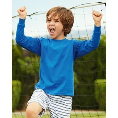 FRUIT OF THE LOOM CHILDRENS VALUEWEIGHT LONG SLEEVE TEE SHIRT