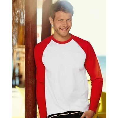 FRUIT OF THE LOOM LONG SLEEVE BASEBALL TEE SHIRT