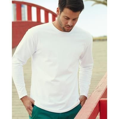 FRUIT OF THE LOOM SUPER PREMIUM LONG SLEEVE TEE SHIRT in White