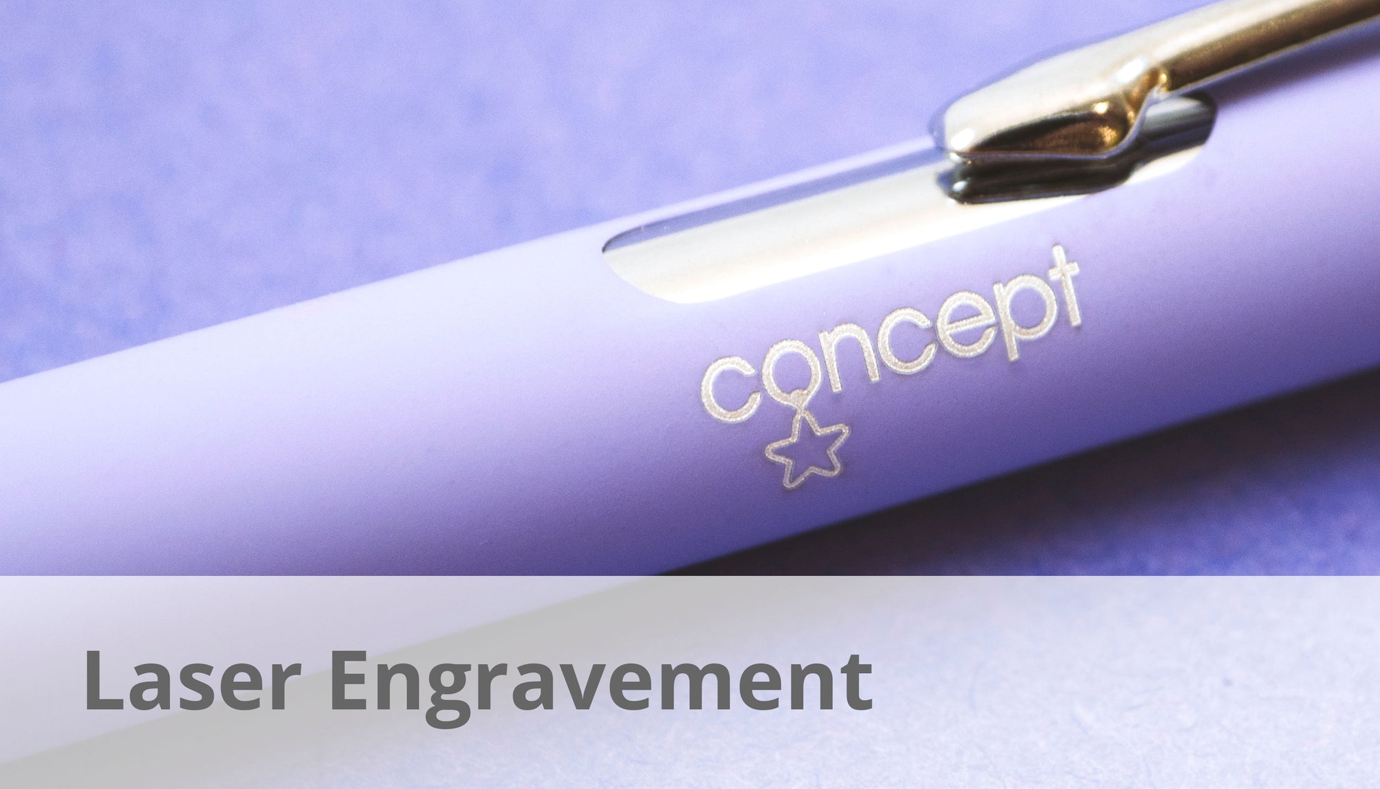 A promotional pen, laser engraved with a company logo
