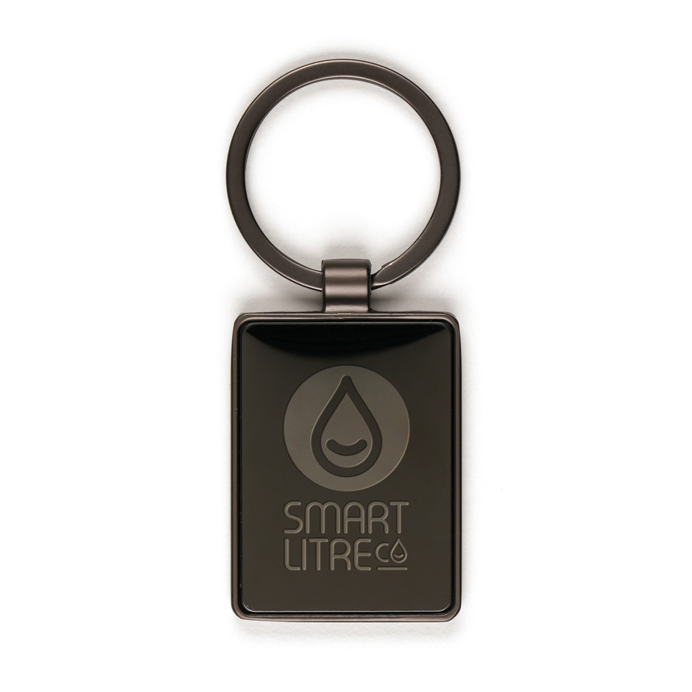 Rectangular Gun Metal Keyring