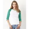 BELLA LADIES THREE QUARTER SLEEVE CONTRAST TEE SHIRT