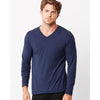 CANVAS TRIBLEND LONG SLEEVE V NECK TEE SHIRT