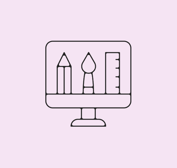 Illustration of a computer to reference promotional creative services