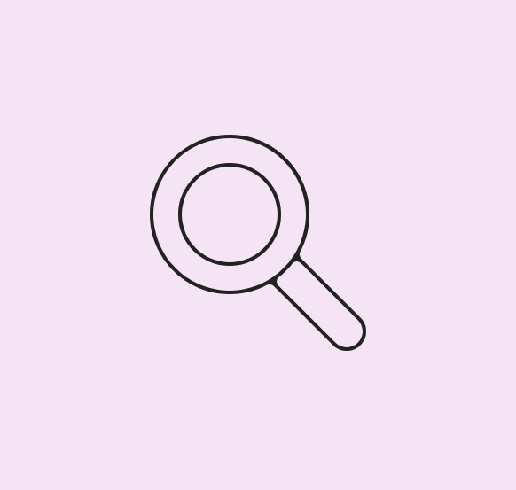 magnifying glass in reference to finding and sourcing promotional merchandise and products