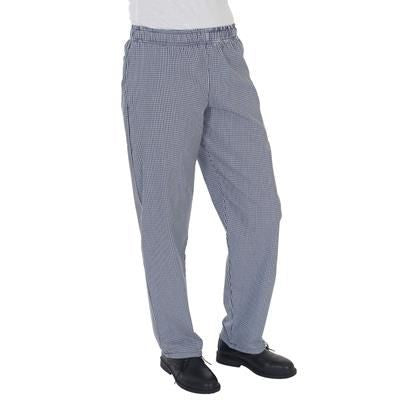 DENNYS BLUE &amp; WHITE CHECK CHEF TROUSERS in Navy Blue &amp; White