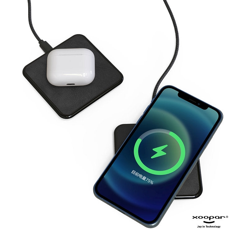 XOOPAR INÉ WIRELESS FAST CHARGER - RECYCLED LEATHER 15W