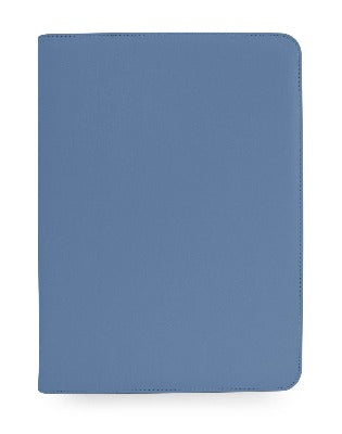 Branded Promotional A5 ZIP CONFERENCE FOLDER in Light Blue Matt Lustre Torino PU Leather Conference Folder From Concept Incentives.