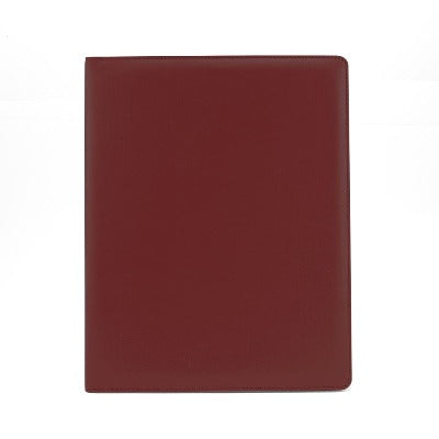Branded Promotional A4 EXTRA WIDE RING BINDER in Belluno in Burgundy PU Leather from Concept Incentives