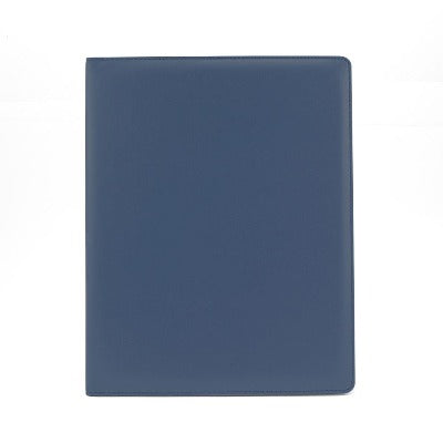 Branded Promotional A4 EXTRA WIDE RING BINDER in Belluno in Mid Blue PU Leather from Concept Incentives