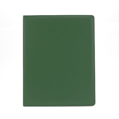 Branded Promotional A4 EXTRA WIDE RING BINDER in Belluno in Mid Green PU Leather from Concept Incentives