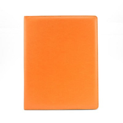 Branded Promotional A4 EXTRA WIDE RING BINDER in Belluno in Orange PU Leather from Concept Incentives