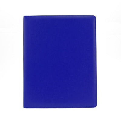 Branded Promotional A4 EXTRA WIDE RING BINDER in Belluno in Reflex Blue PU Leather from Concept Incentives