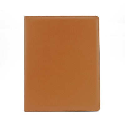 Branded Promotional A4 EXTRA WIDE RING BINDER in Belluno in Beige PU Leather from Concept Incentives