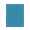 Branded Promotional A4 EXTRA WIDE RING BINDER in Belluno in Cyan PU Leather from Concept Incentives