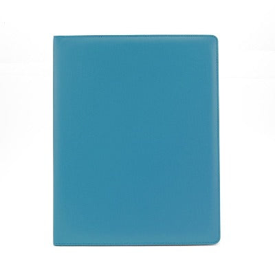 Branded Promotional A4 EXTRA WIDE RING BINDER in Belluno in Cyan PU Leather from Concept Incentives