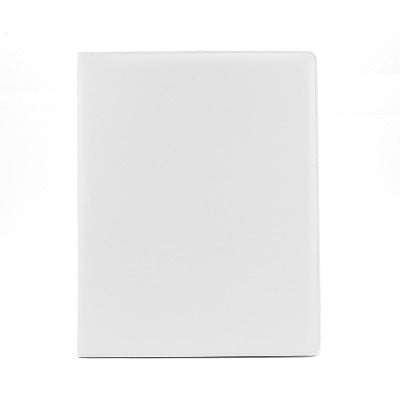 Branded Promotional A4 EXTRA WIDE RING BINDER in Belluno in White PU Leather from Concept Incentives