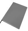 Branded Promotional A4 LEATHER CASEBOUND POCKET NOTE BOOK in Light Grey Jotter From Concept Incentives.