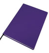 Branded Promotional A4 LEATHER CASEBOUND POCKET NOTE BOOK in Purple Jotter From Concept Incentives.
