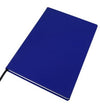 Branded Promotional A4 LEATHER CASEBOUND POCKET NOTE BOOK in Reflex Blue Jotter From Concept Incentives.