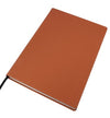 Branded Promotional A4 LEATHER CASEBOUND POCKET NOTE BOOK in Tan Jotter From Concept Incentives.