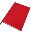 Branded Promotional A4 LEATHER CASEBOUND POCKET NOTE BOOK in Red Jotter From Concept Incentives.