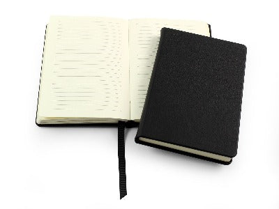 Branded Promotional Biodegradable Pocket Casebound Notebook in Black from Concept Incentives 