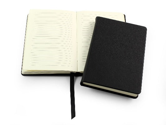 Branded Promotional BIO-DEGRADABLE POCKET CASEBOUND NOTE BOOK in Black from Concept Incentives