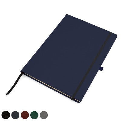 Branded Promotional A4 CASEBOUND NOTE BOOK in Hampton Finecell Leather from Concept Incentives