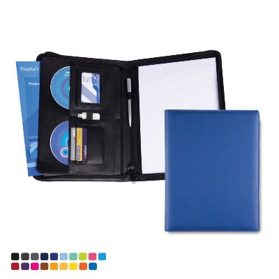 Branded Promotional TORINO A4 DELUXE ZIP CONFERENCE FOLDER Conference Folder from Concept Incentives