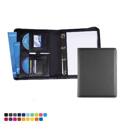 Branded Promotional TORINO A4 DELUXE ZIP RING BINDER Conference Folder from Concept Incentives