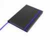 Branded Promotional TRIM A5 NOTE BOOK with Contrast Colour in Purple Jotter From Concept Incentives.