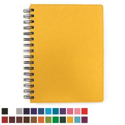 Branded Promotional BELLUNO PU COLOURS A5 WIRO NOTE BOOK with Soft Touch Leather Look Cover Note Pad From Concept Incentives.